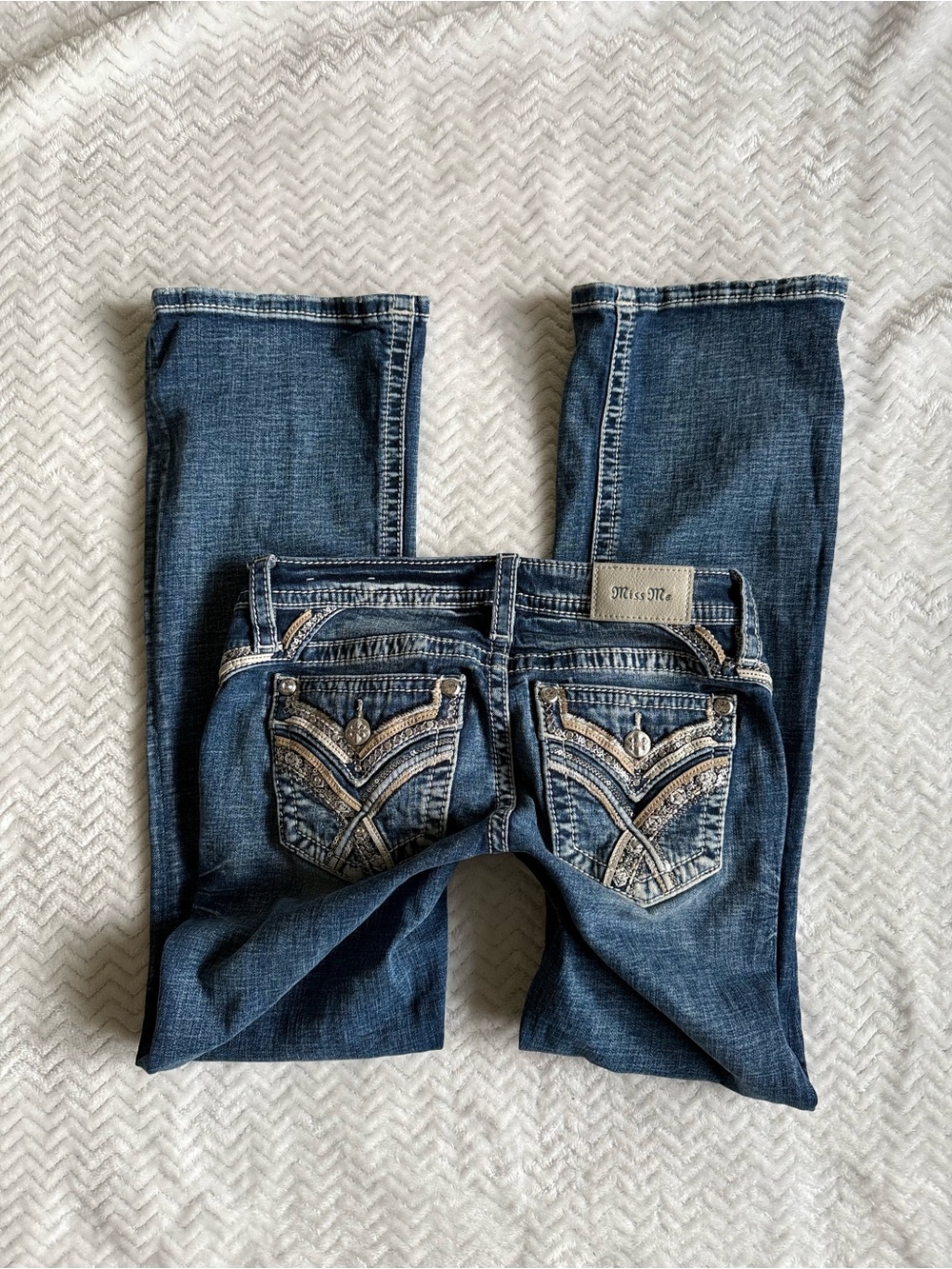 Miss Me Embellished Low Rise Bootcut Jeans Size 26